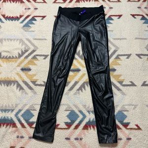 Seraphine Faux Leather Panel Maternity Leggings Womens Size 6